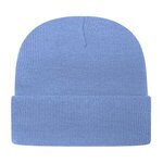 Embroidered In Stock Knit Cap With Cuff - Carolina Blue