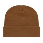 Embroidered In Stock Knit Cap With Cuff - Cider