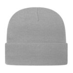 Embroidered In Stock Knit Cap With Cuff - Silver