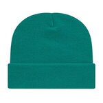 Embroidered In Stock Knit Cap With Cuff - Teal