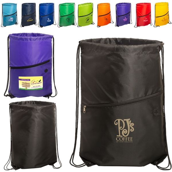 Main Product Image for Imprinted Incline Drawstring Backpack With Zipper