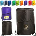Incline Drawstring Backpack with Zipper -  