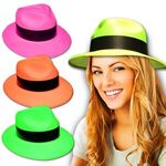 Buy Custom Printed Neon Plastic Fedora Gangster Hat