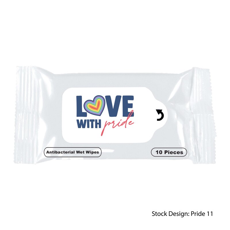 Main Product Image for Giveaway Pride Antibacterial Wet Wipe Packet