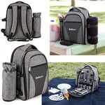 Wine Picnic Backpack for Four - Black