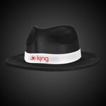 Buy Custom Printed Black Velour Fedora Gangster Hat