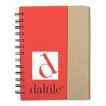 Eco-Recycled Magnetic Journal with Sticky Notes and Flags - Red
