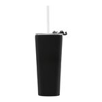 Excalibur - 22 oz. Double-Wall Stainless Tumbler with Straw - Black