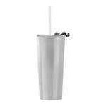Excalibur - 22 oz. Double-Wall Stainless Tumbler with Straw - Chrome