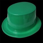 Green Plastic Top Hat - Green