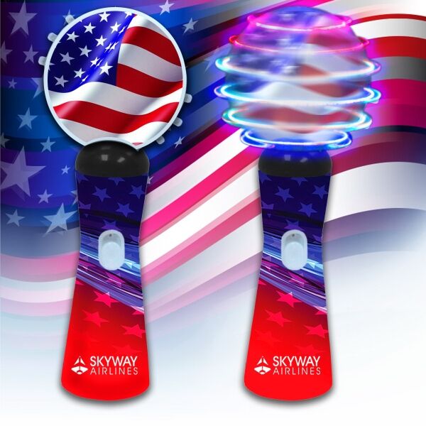 Main Product Image for Custom Printed Patriotic LED 9" Coin Spinner Wand