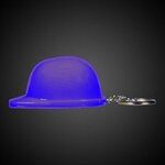 Plastic Construction Hat Bottle Opener Key Chain - Blue