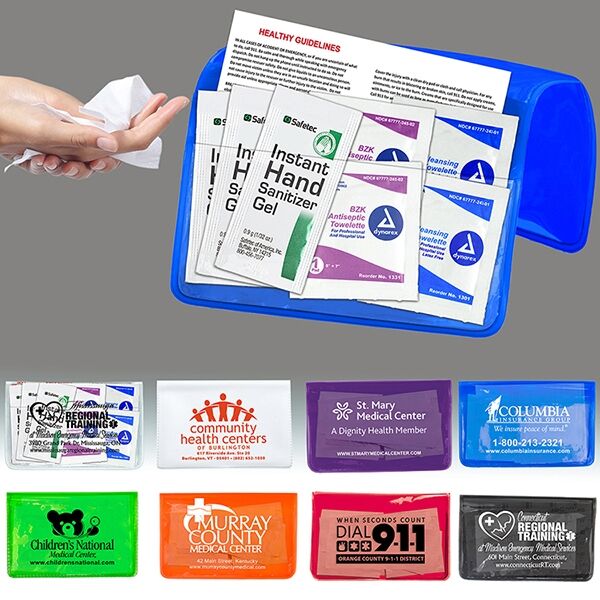 Main Product Image for Orion Sanitizer & Wipes On-The-Go Kit In Colorful Vinyl Pouch