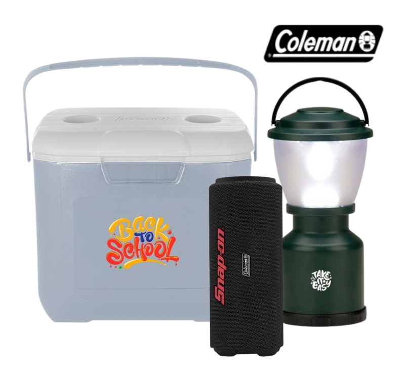Coleman camping gear with custom logo