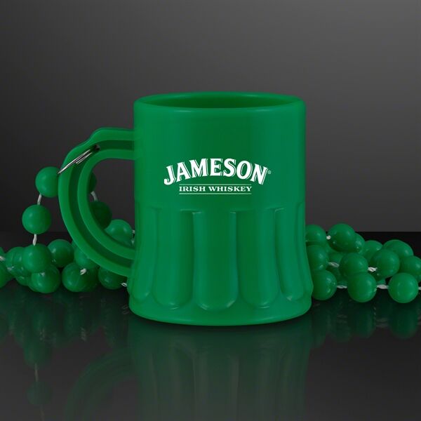 Main Product Image for 1 oz. Green Mug Shot Glass on Bead Necklace