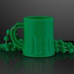 1 oz. Green Mug Shot Glass on Bead Necklace -  