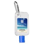 1 Oz. Hand Sanitizer With Carabiner - Clear with Blue