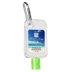 1 Oz. Hand Sanitizer With Carabiner - Clear with Lime