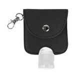 1 OZ. HAND SANITIZER WITH LEATHERETTE POUCH - Black