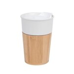 10 Oz. Ceramic Tumbler With Bamboo Base