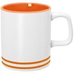 10 Oz. Lacrosse Ceramic Mug - White With Orange