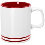10 Oz. Lacrosse Ceramic Mug - White with Red