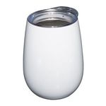 10 oz. Stemless Vacuum Wine Tumbler w/ Lid - White