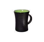 10 oz. Tribal Curve Ceramic Mug in Individual Mailer - Black-lime Green