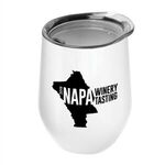 10 oz. Vino Stainless Steel Wine Cup - White