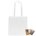 100% Cotton Coloring Tote Bag With Crayons -  
