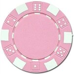 100 Foil Stamped poker chips in wooden Mahogany case - Pink