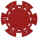 100 Foil Stamped poker chips in wooden Mahogany case - Red