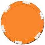 100 full color poker chips in a Mahogany wood case set - Orange
