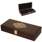 100 poker chips & Mahogany wood case set - Brown