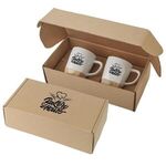 11 oz Ceramic Mugs with Removable Bamboo Coaster Gift Set -  