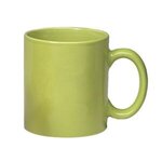 11 Oz Colored Stoneware Mug With C-Handle - Lime Green
