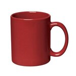 11 Oz Colored Stoneware Mug With C-Handle - Red