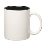 11 Oz Colored Stoneware Mug With C-Handle - White with Black