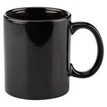 11 oz. Basic C Handle Ceramic Mug - Colors - Black