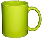 11 oz. Basic C Handle Ceramic Mug in Individual Mailer - Green-lime