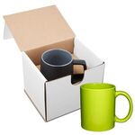 11 oz. Basic C Handle Ceramic Mug in Individual Mailer - Green-lime