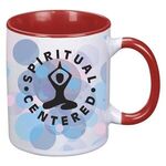 11 Oz. Dye Blast Full Color Mug - White with Red