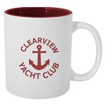 11 Oz. Pop Of Color Engraved Mug - White with Red