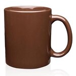 11 oz. Traditional Ceramic Coffee Mugs - Colored - Silkscreen - Brown