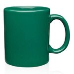11 oz. Traditional Ceramic Coffee Mugs - Colored - Silkscreen - Green