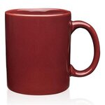 11 oz. Traditional Ceramic Coffee Mugs - Colored - Silkscreen - Maroon