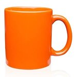 11 oz. Traditional Ceramic Coffee Mugs - Colored - Silkscreen - Orange