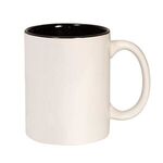 11 oz. Two Tone C-Handle Mug - White-black