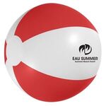 12" Beach Ball - White with Red