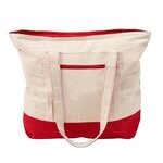 12 oz Cotton Canvas Zippered Boat Tote - Red